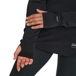 Oyuki Hitatech Thermal Funnel Neck Longsleeve - Womens -Snowboard Pants Sales Baselayer HITATECHFUNNELNECK WOMENS Black detail thumb logo alt