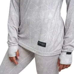 Oyuki Hitatech Thermal Funnel Neck Longsleeve - Womens -Snowboard Pants Sales Baselayer HITATECHFUNNELNECK WOMENS WhiteGeo detail thumb logo